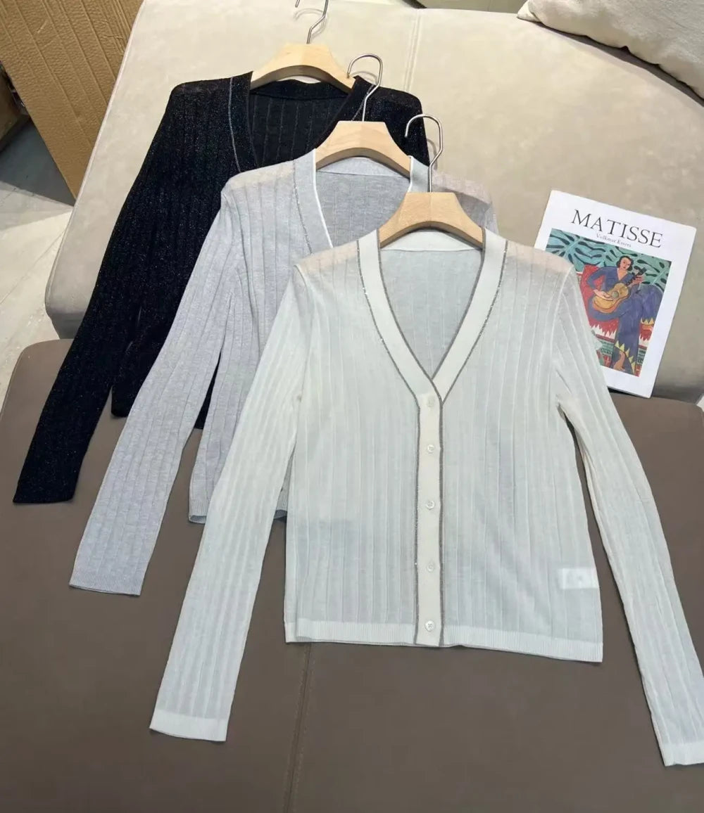 Womens Wool V-Neck Cardigan