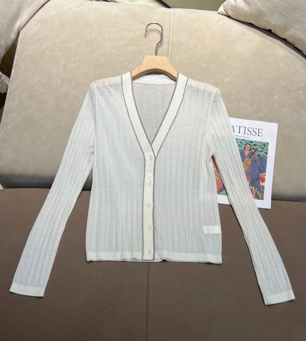 Womens Wool V-Neck Cardigan