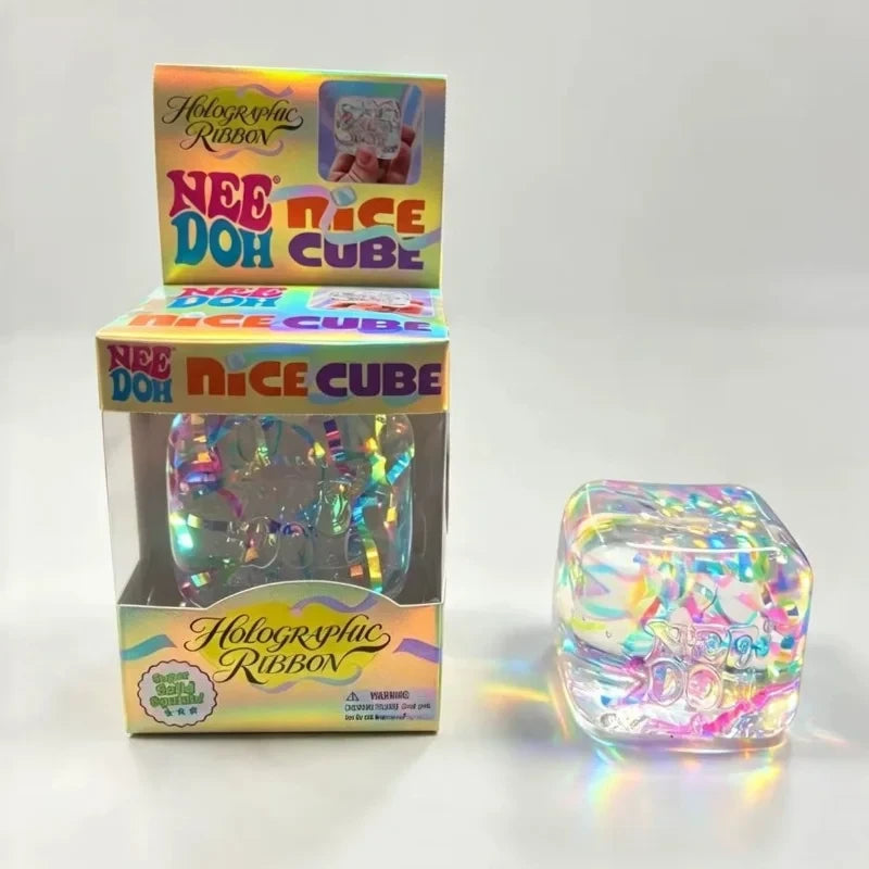Holographic Ribbon Needoh Squeeze Toy