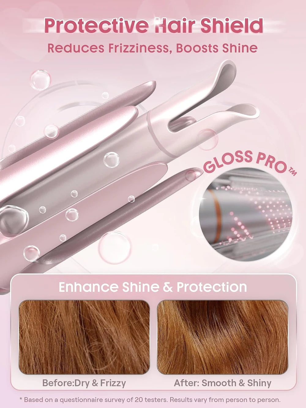 Pink Automatic Curling Iron Gift Set