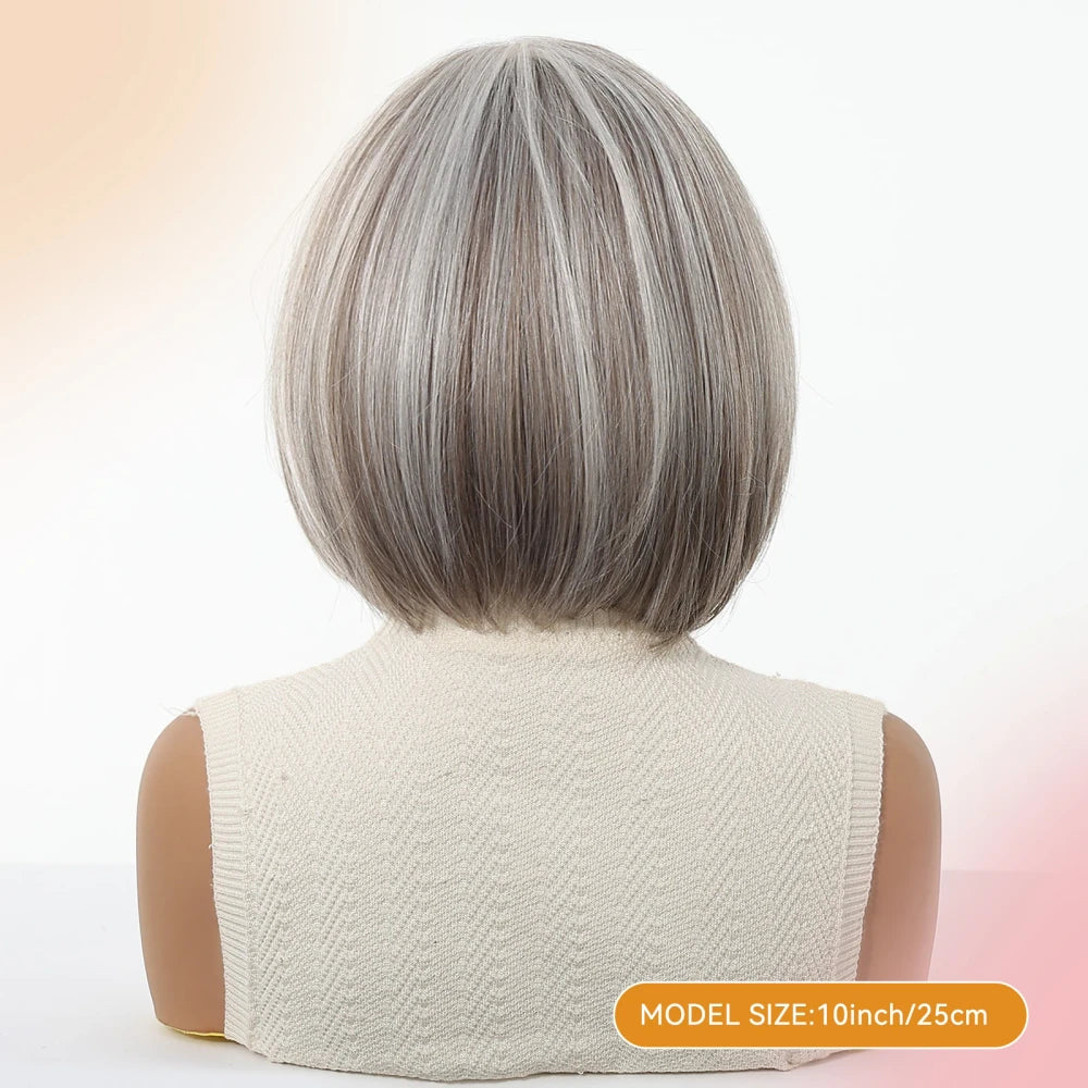 Grey Ombre Short Bob Wig
