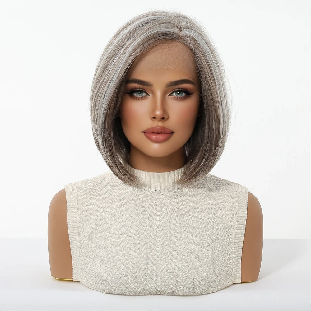 Grey Ombre Short Bob Wig