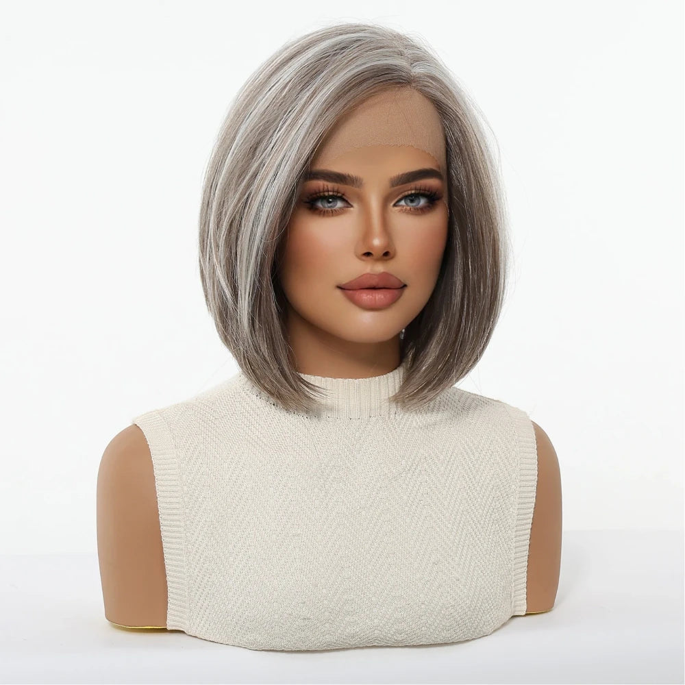 Grey Ombre Short Bob Wig