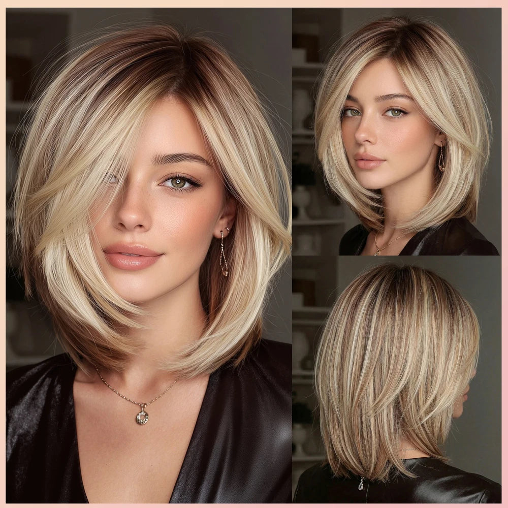 Grey Ombre Short Bob Wig