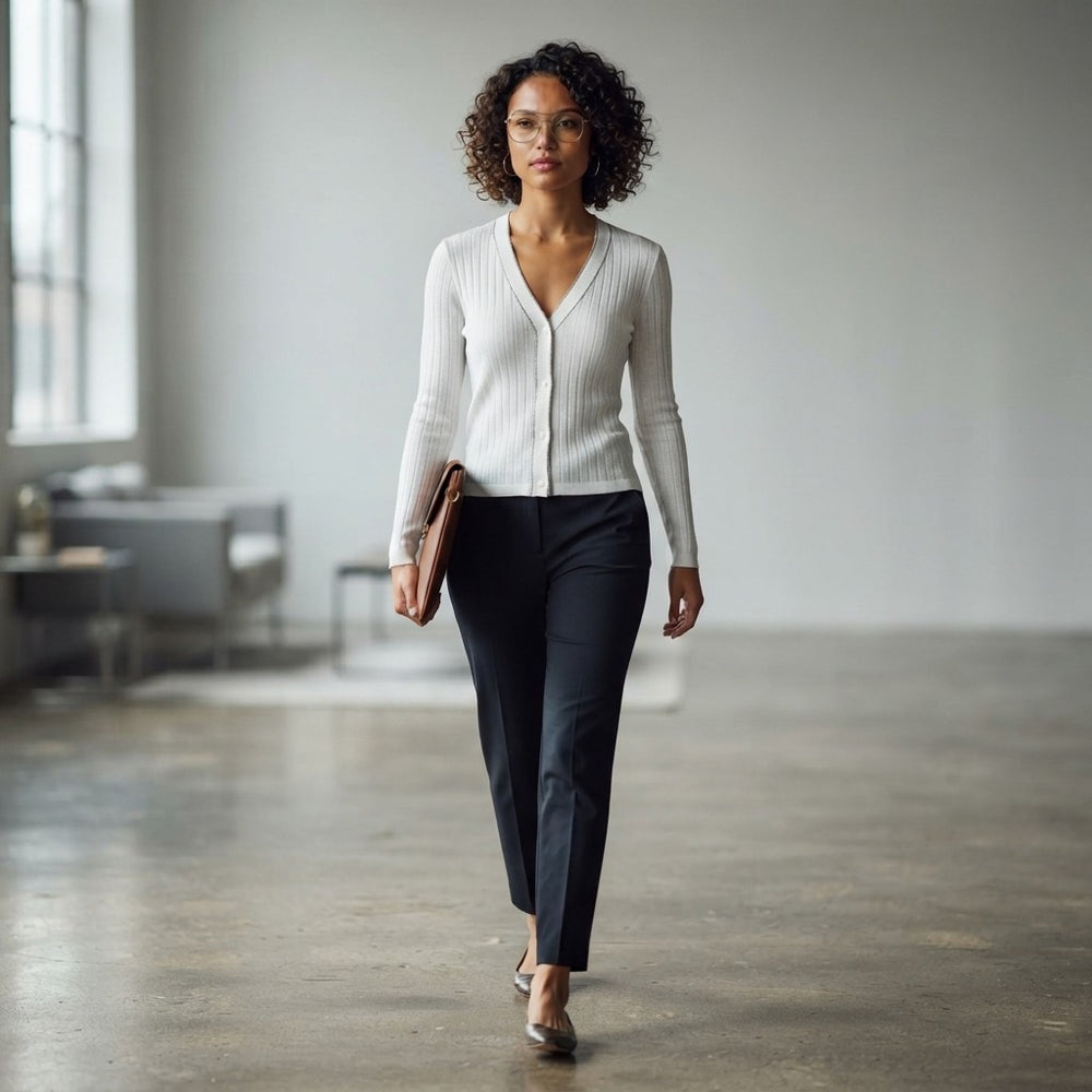 Womens Wool V-Neck Cardigan