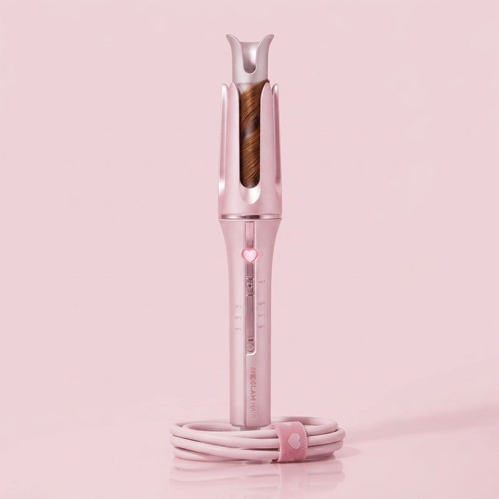 Pink Automatic Curling Iron Gift Set