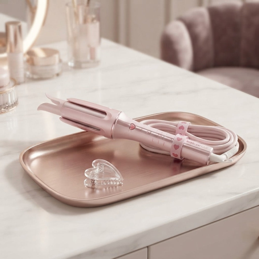 Pink Automatic Curling Iron Gift Set
