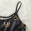 Crown Print Satin Pajama Set